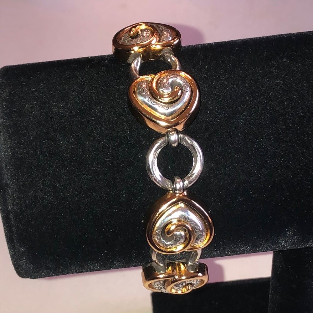 Brighton Gold Tone & Silver Tone Heart Link Bracelet - Two-Tone